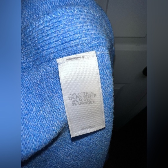 J. Jill Women's Medium Tall Blue Cotton Knit Crewneck Sweater Tunic Top MT - Picture 7 of 11